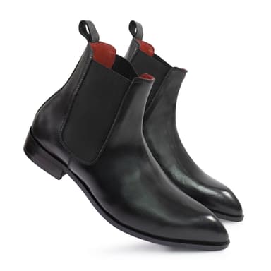 POINTER MAN CHELSA BLACK LEATHER  BOOT